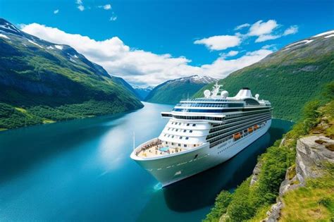 Premium AI Image | cruise ship in geiranger fjord