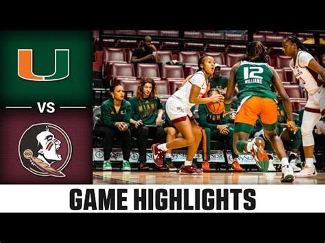 Miami Vs Florida State Highlights Acc Women S Basketball