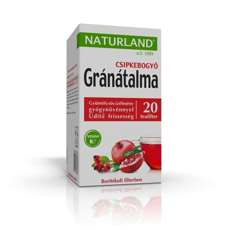 NATURLAND GYUMOLCSTEA GRANATALMA CSIPKEBOGYO 20X PATIKATT Patika