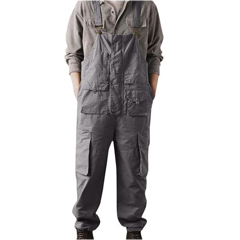 AnuYalue Men S Work Bib Overalls Loose Fit Workwear Dungarees Sloppy