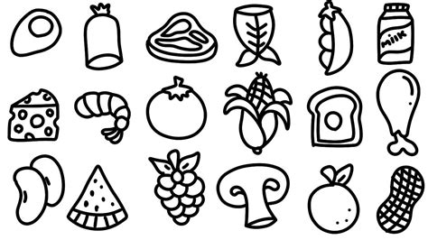 How To Draw A Healthy Food Easy Fruits And Vegetables Doddle Drawing