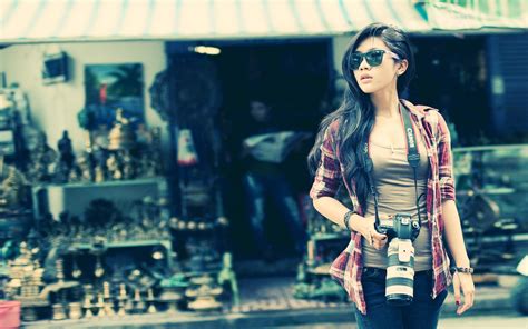 Wallpaper Women Outdoors Model Street Women With Glasses