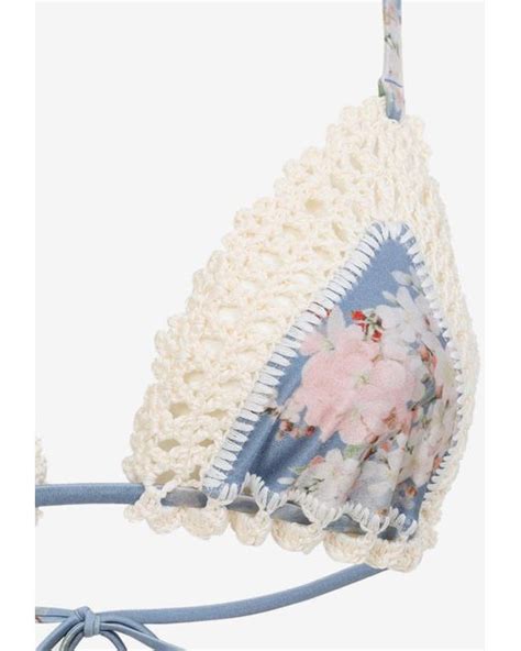 Zimmermann Cascadian Crochet Trimmed Bikini In White Lyst