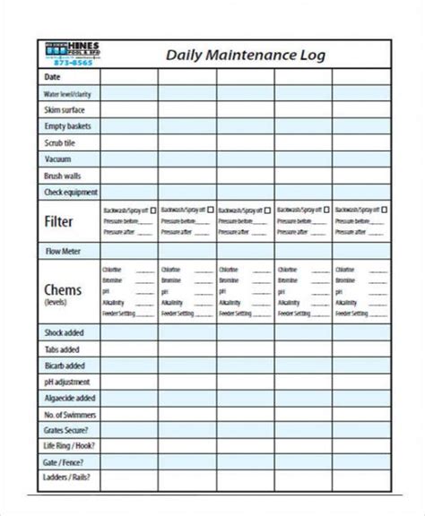 Editable Free 31 Sample Daily Log Templates In Pdf Ms Word Bathroom