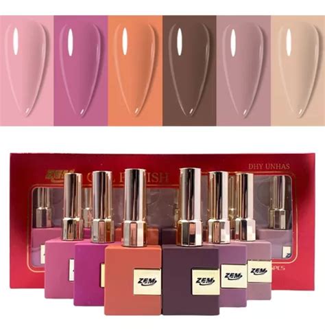 Caixa Coleção Esmaltes Em Gel Nude Marrom Zem ml MercadoLivre