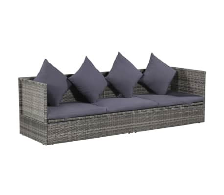 vidaXL Lit de jardin Gris 200x60 cm Résine tressée vidaXL fr