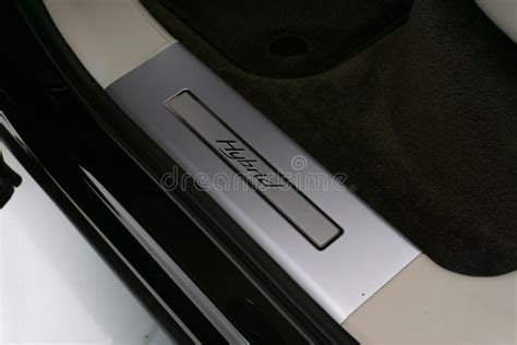 Closeup Shot Of A Door Sill Logo Of A Modern Bentley Bentayga 2022