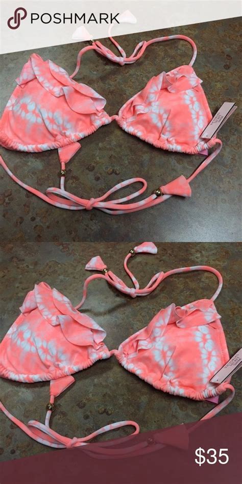 Victoria S Secret Flounce Tiny Triangle Bikini Top Triangle Bikini Tiniest Bikini Bikinis