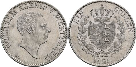 Württemberg Gulden Stuttgart 1825 Wilhelm I 1816 1864 ss ss min