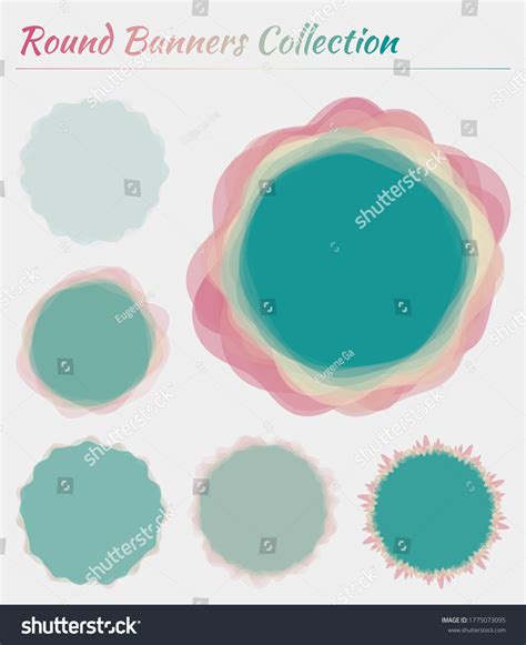 logos collection circular backgrounds teal stock vector royalty