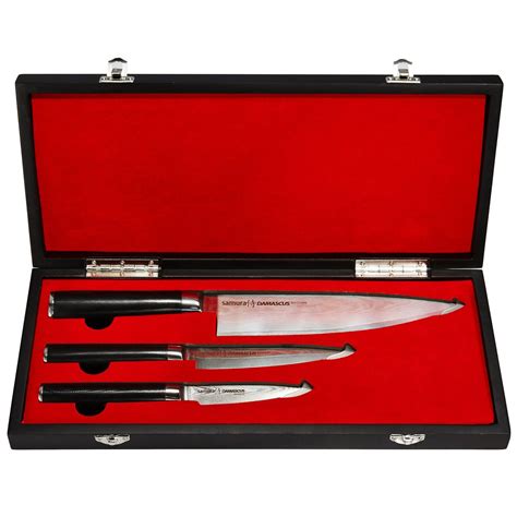 Damascus knivsett, 3 kniver fra Samura » Gratis Levering