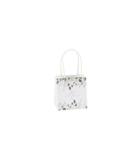 Sacs Merci Jardin Botanique Vert Sauge Et Blanc Mariage Cadeaux Invites