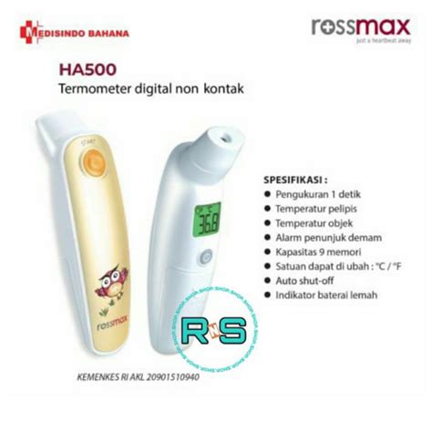 Jual Rossmax Ha500 Thermometer Non Contact Termometer Gun Shopee