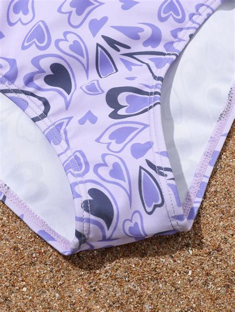 Packs Ensemble Bikini Croix Avec Motif C Ur Et Jupe De Plage Pour Fille Pr Adolescente Plage
