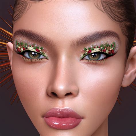 Second Life Marketplace Christmas Flower Eyeshadow Lel Evo X Bom 彡