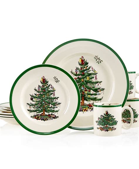 Spode Christmas Tree 12 Pc Dinnerware Set Service For 4 Macys