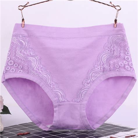 Tawop Cotton Bikini Underwear Women Plus Size High Waisted Lace Silk Leakproof Panties Panties