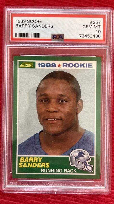 1989 SCORE RC 257 BARRY SANDERS HOF PSA 10 GEM MINT ROOKIE EBay