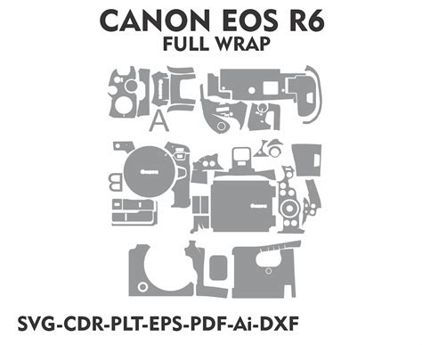 Canon R6 Skin Template Vector File Skin Layout Skin Die Cut Etsy