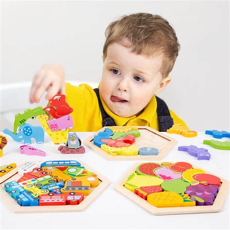 3d Animal Wooden Puzzle Carton Alphabet Learning Educational Jigsaw