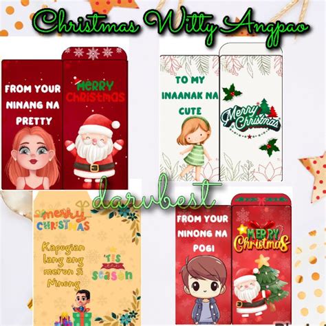 Christmas Witty Angpao Money Envelope Ampao Long Shopee Philippines