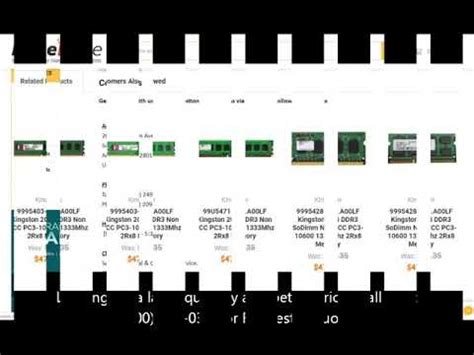 99U5471-001.A00LF Kingston 2GB DDR3 Non ECC PC3-10600 1333Mhz 2Rx8 ...