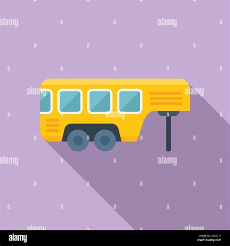 Big Motorhome Icon Flat Vector Camper Caravan Auto Bus Stock Vector