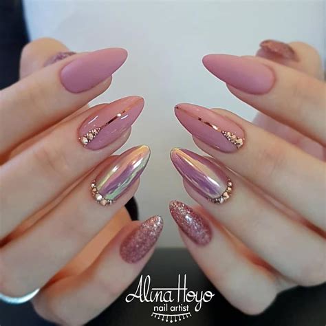 Soft Pink Nails Designs For Winter Glitter 2019 Another Great Look For