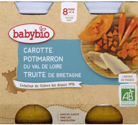 Babybio Petits Pots Carotte Potimarron Truite De Bretagne X G