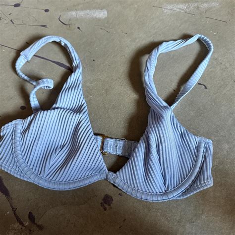 Blue Bikini Top Worn Once Beachwear Depop