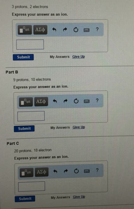 Solved 3 protons, 2 electrons Express your answer as an ion. | Chegg.com