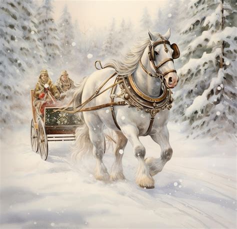 Premium AI Image | Festive Sleigh Ride in the Snow