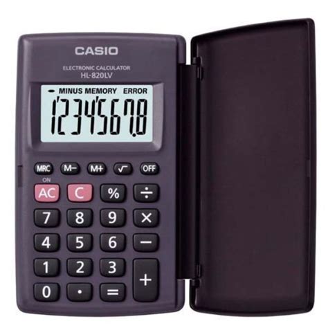 Casio POCKET Electronic Calculator HL 820LV BK Large Display 8 Digit