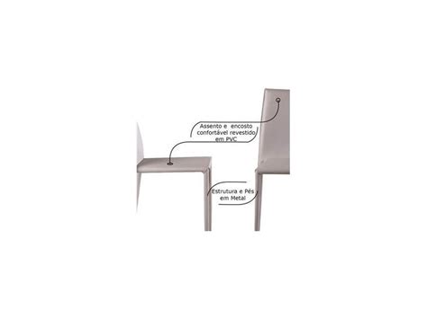 Kit 2 Cadeiras Decorativas Sala e Cozinha Karma Pvc Nude o Melhor Preço é no Zoom