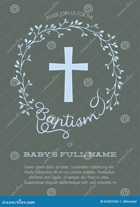 Baptism Christening First Holy Communion Invitation Template With