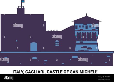 Italy, Cagliari, Castle Of San Michele travel landmark vector ...