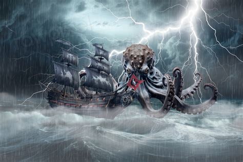 Attacked by kraken fantasy remix | Premium Photo Illustration - rawpixel