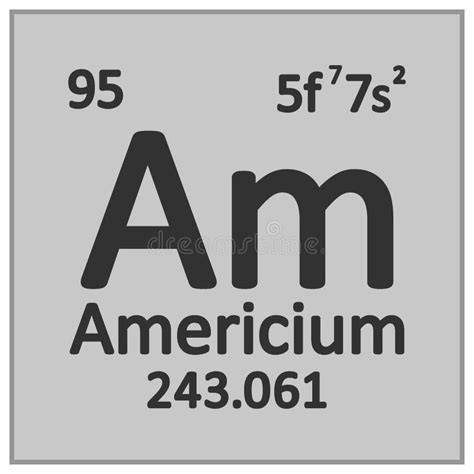 Periodic Table Element Americium Icon Stock Illustration Illustration