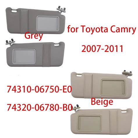 Viseira De Sol Sem Luz Para Toyota Camry 2007 2011 74310 06750 E0 74320