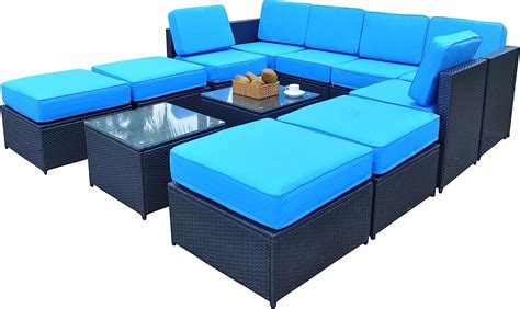 Amazon Mcombo Patio Furniture Sectional Wicker Sofa Set Outdoor