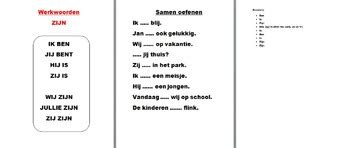 verb zijn  exercises werkwoord zijn  veronika sjinkarenko