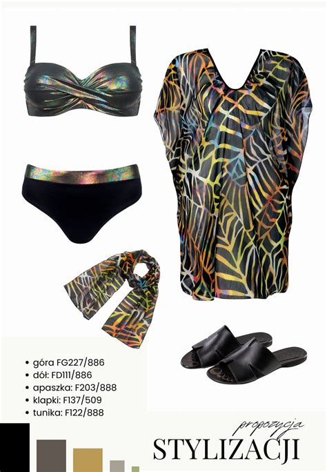 Góra bikini bardotka push up z błyszczącej tkaniny FG227 886 Sklep Feba