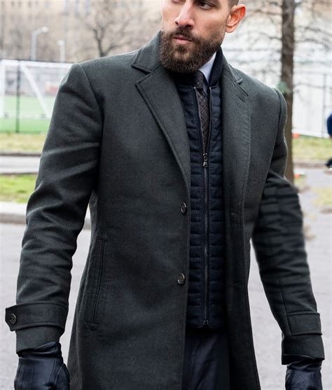 Fbi Special Agent Omar Adom Zeeko Zaki Charcoal Gray Coat