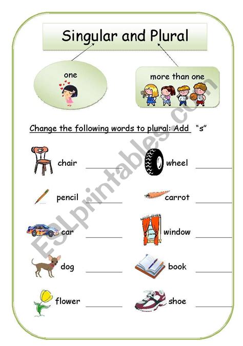 Singular And Plural ESL Worksheet By Miesies Muis