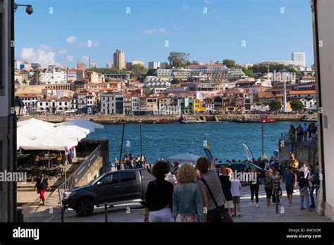 Portugal Oporto Porto Ribeira Rio River Douro Panorama Cityscape Of