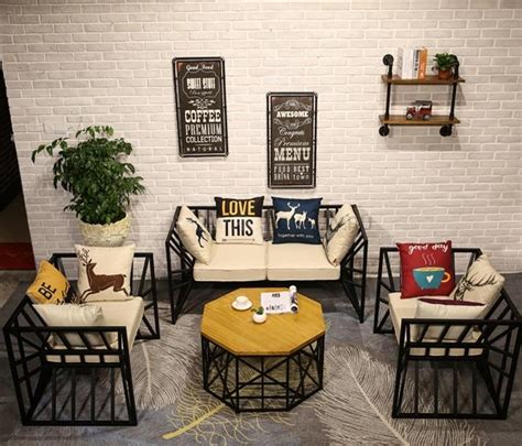 Диван с металлическим каркасом в стиле Лофт R48-6