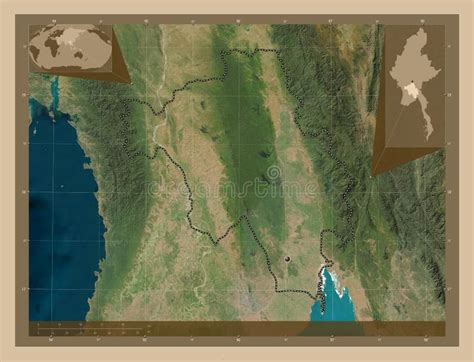 Bago, Myanmar. Low-res Satellite. Capital Stock Illustration - Illustration of division, world ...