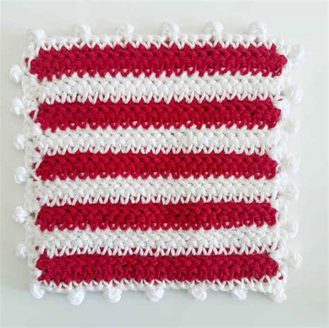 Crochet Christmas Stripes Hot Pad Pot Holder Daisy Farm Crafts