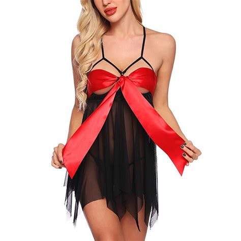 Bramtres Pj Sets Nightgowns For Women Women Sexy Christmas Festival Red