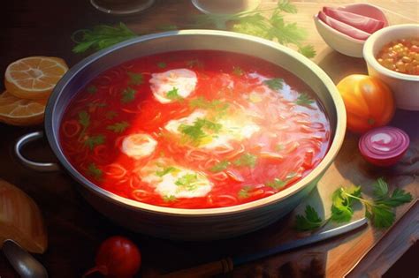 Premium Photo Chinese Cuisine Meat Hot Pot Illustrated Picture